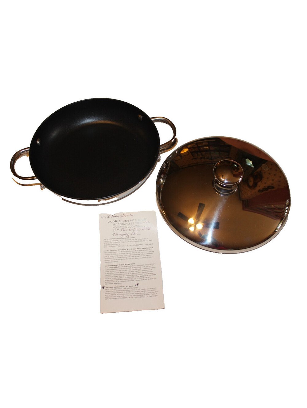 Cook’s Essentials II 10” Everyday Pan Nonstick Stainless Steel Lid 18/10